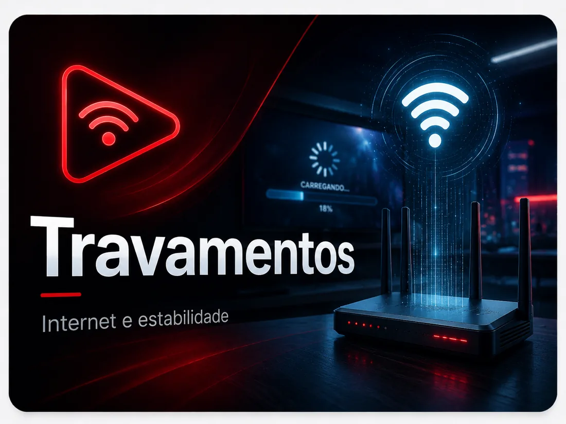 Roteador e sinal de internet para reduzir travamentos